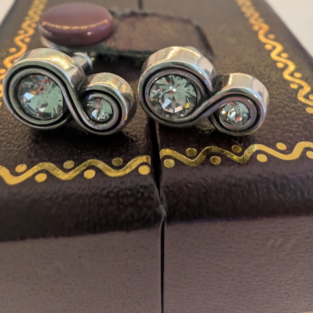 Silver and Crystal Stud Earrings